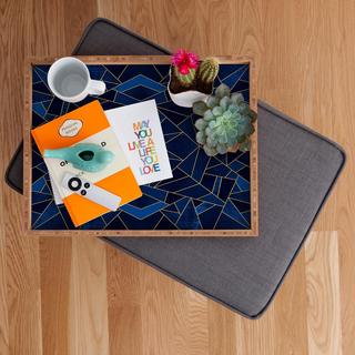 Blue Mosaic Sun Rectangular Tray