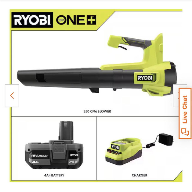 Cordless Battery Variable Speed Jet Fan Leaf Blower with 4.0 Ah Battery and Charger