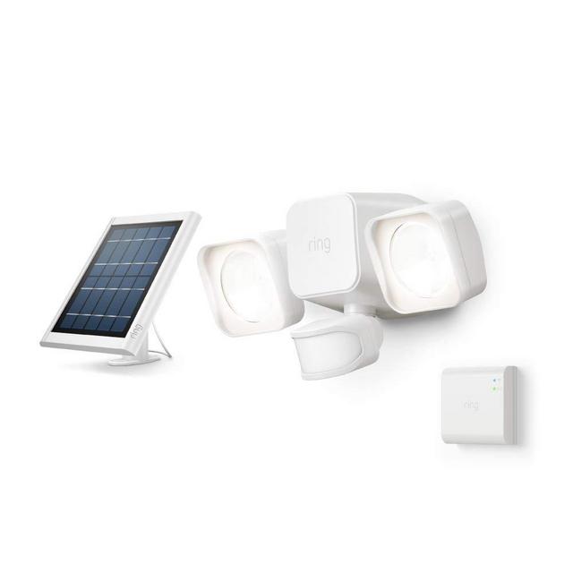 Ring Solar Floodlight, Outdoor Motion-Sensor Security Light, White (Starter Kit)