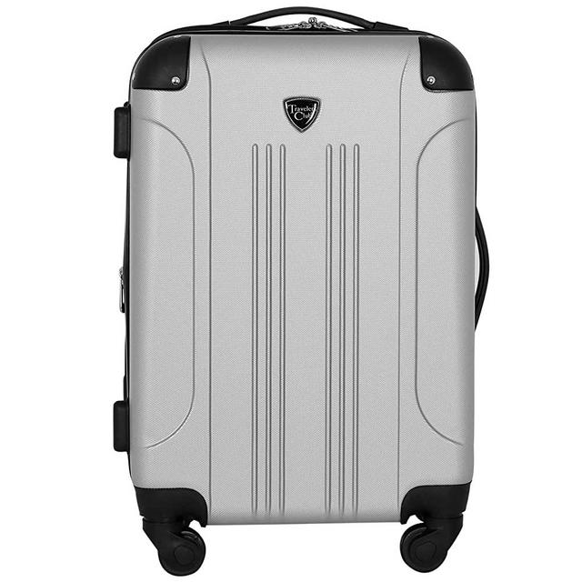 Travelers Club 20" Chicago Expandable Spinner Carry-On Luggage, Silver