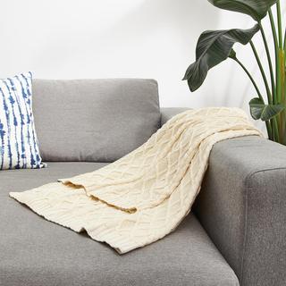 Over-sized Cable Diamond Knit Throw