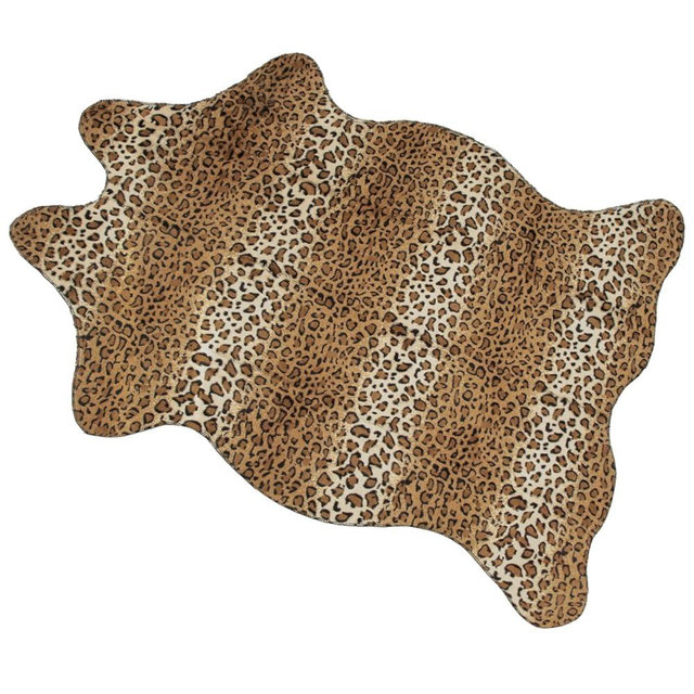 MACEVIA Leopard Rug Cheetah Print Rugs Western Decor for Living Room Bedroom Faux Animal Area Carpet Non-Slip 59" L x 47.2" W(4.9ft x 3.9ft)