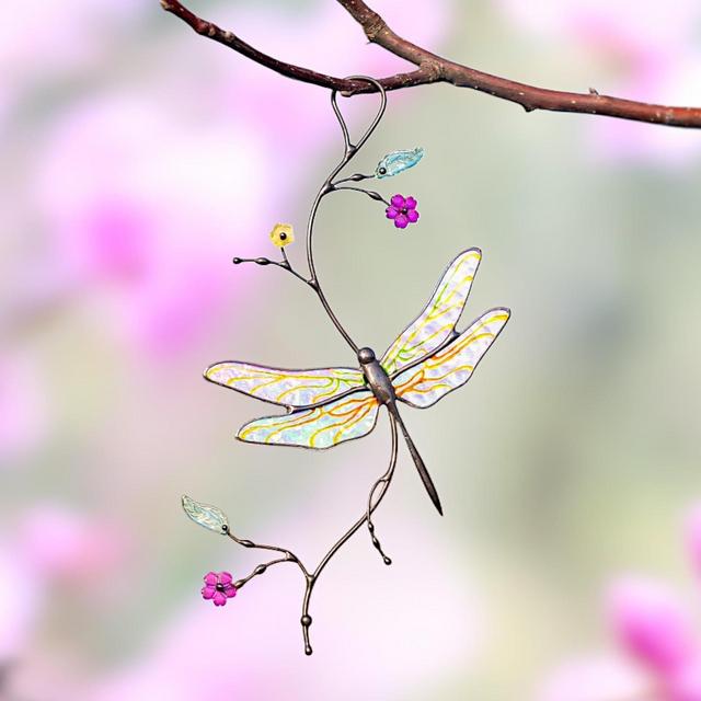Stained Glass Dragonfly Decor, Meaningful Mom Gift, Stained Glass Window Hangings, Mothers Day Gift, Stained Glass Butterfly Suncatcher