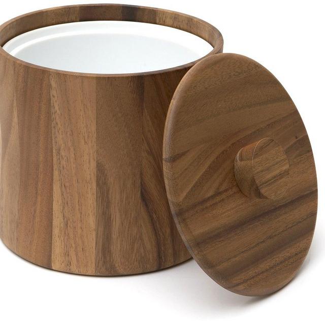 Woodard & Charles Acacia Wood Ice Bucket, 8-Inch