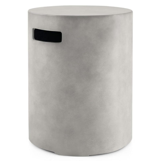 Giantex Propane Tank Cover Table - Outdoor Gas Tank Storage Side Table Fits 20 LBS Propane Gas Tank for Gas Fire Pit Gas Grill Griddle Propane Stoves, Tank Holder with Handles, Hideaway Table, Gray