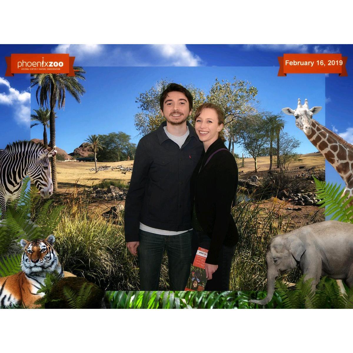 One of our first dates was at the Zoo--we had fun comparing the birds' wingspans to ours!