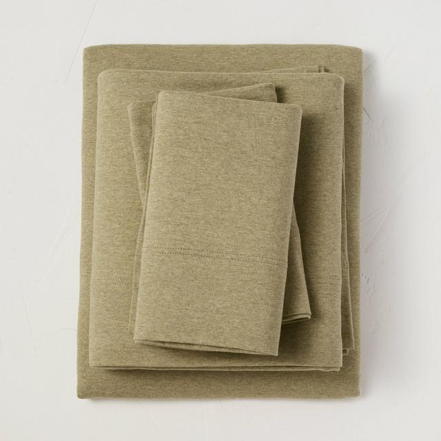 King Jersey Solid Sheet Set Moss Green - Casaluna™