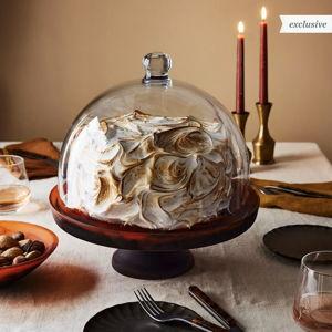 Nashi Home Resin Cake Stand in Tortoiseshell, 12-Inch