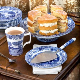 Blue Italian Cake Knife & Server