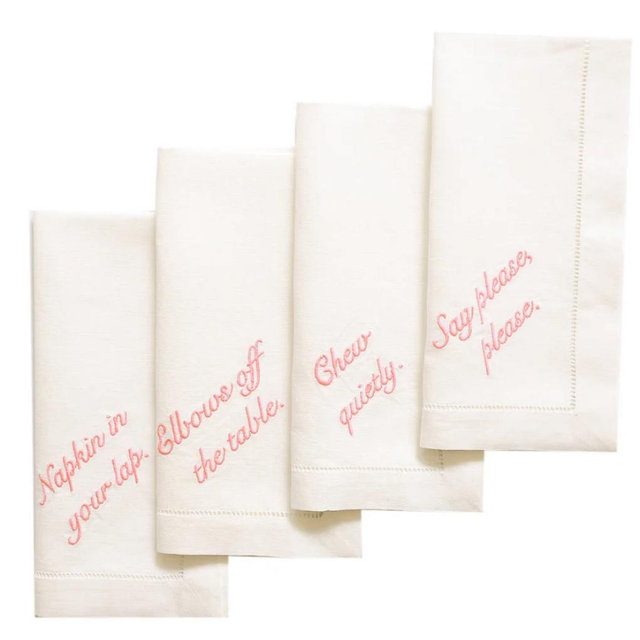 Miss Manners Dinner Napkins, Set of 4