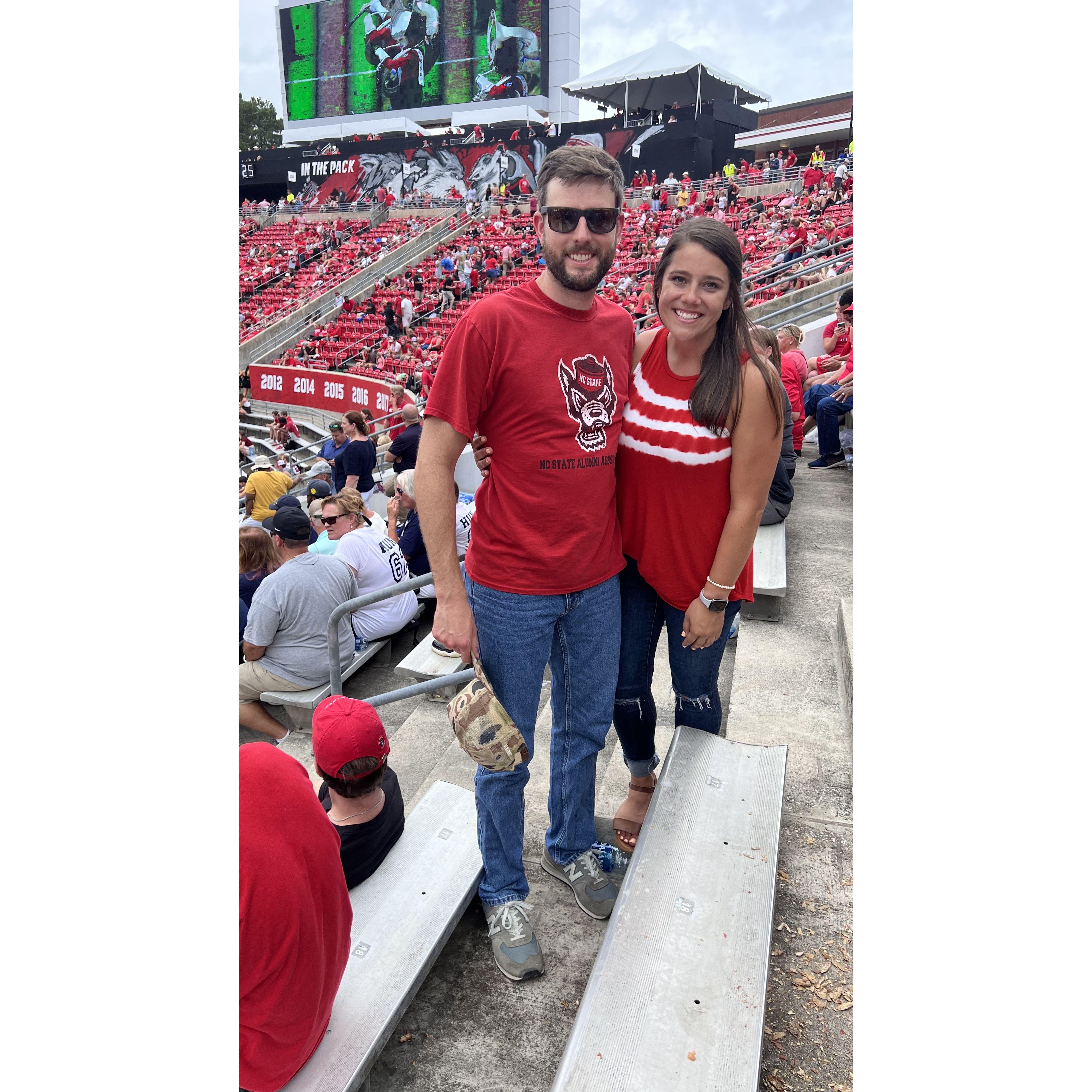 Brent and Stacey will be a house divided - but on this day she said "go PACK"!