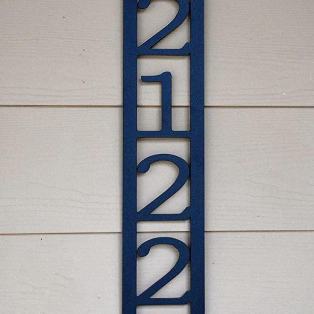 Custom Address Marker - Vertical House Number - Metal Address Sign