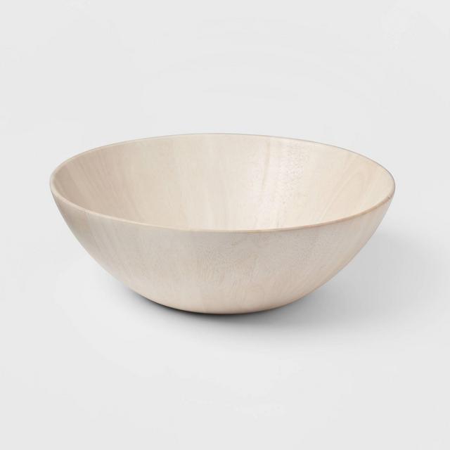 16oz Rubberwood White Washed Serving Bowl - Threshold™