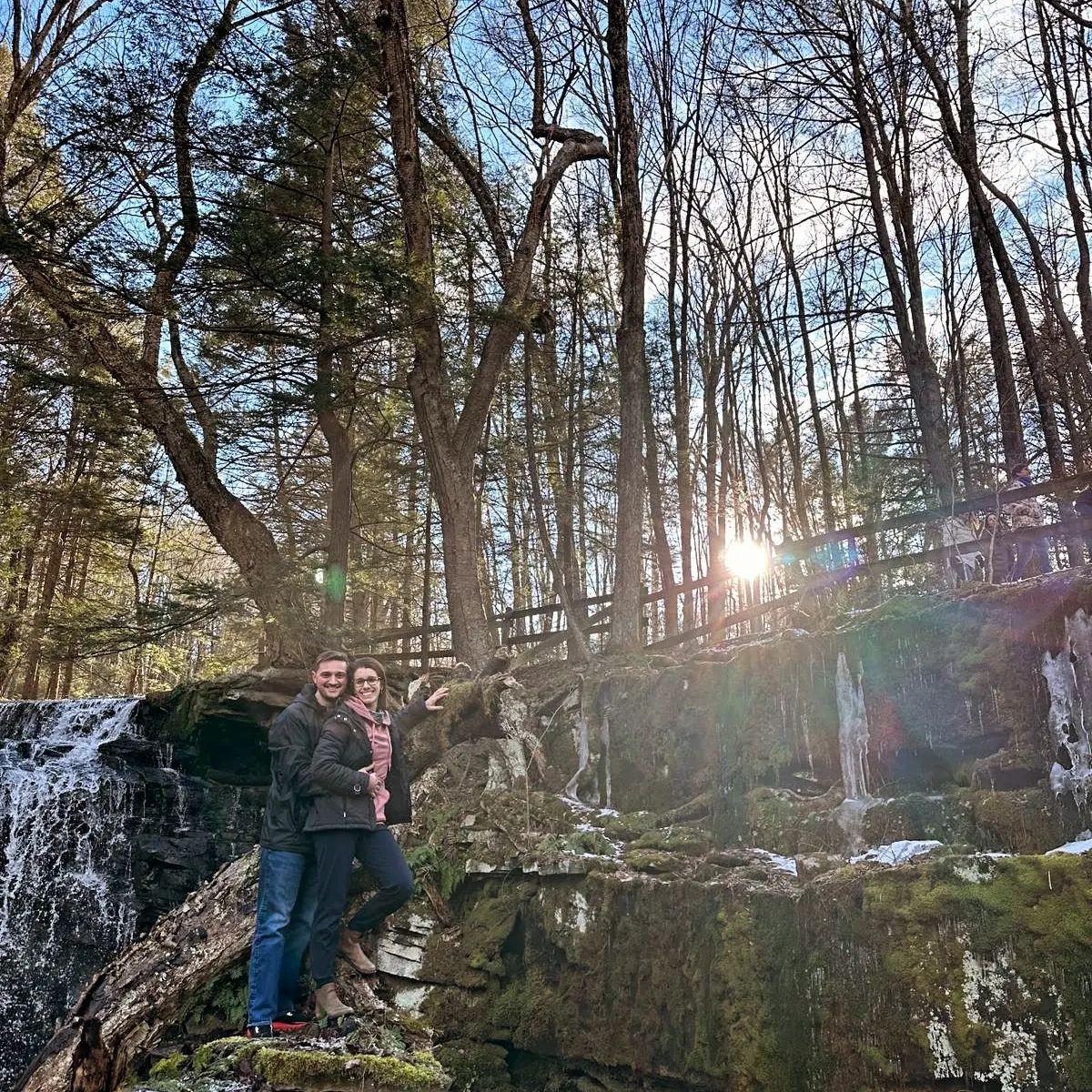 Our first hiking adventure to a frozen-ish waterfall at Ladore CYC Camp!