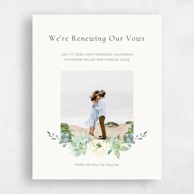 Green Reception Only Wedding Save the Date - Cricket Vow Renewal