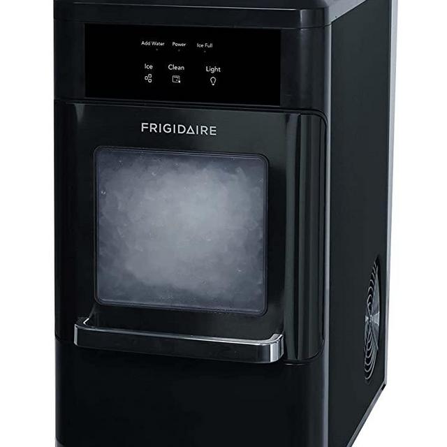 Frigidaire EFIC237 Countertop Crunchy Chewable Nugget Ice Maker, 44lbs per Day, Auto Self Cleaning, Black Stainless