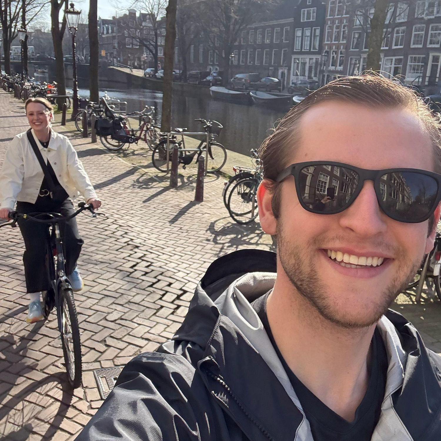 03/07/2025 - Putting our Chicago biking skills to the test on the streets of Amsterdam.