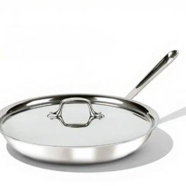 D3 Stainless 3-Ply Bonded Cookware, Fry Pan with Lid, 12 inch