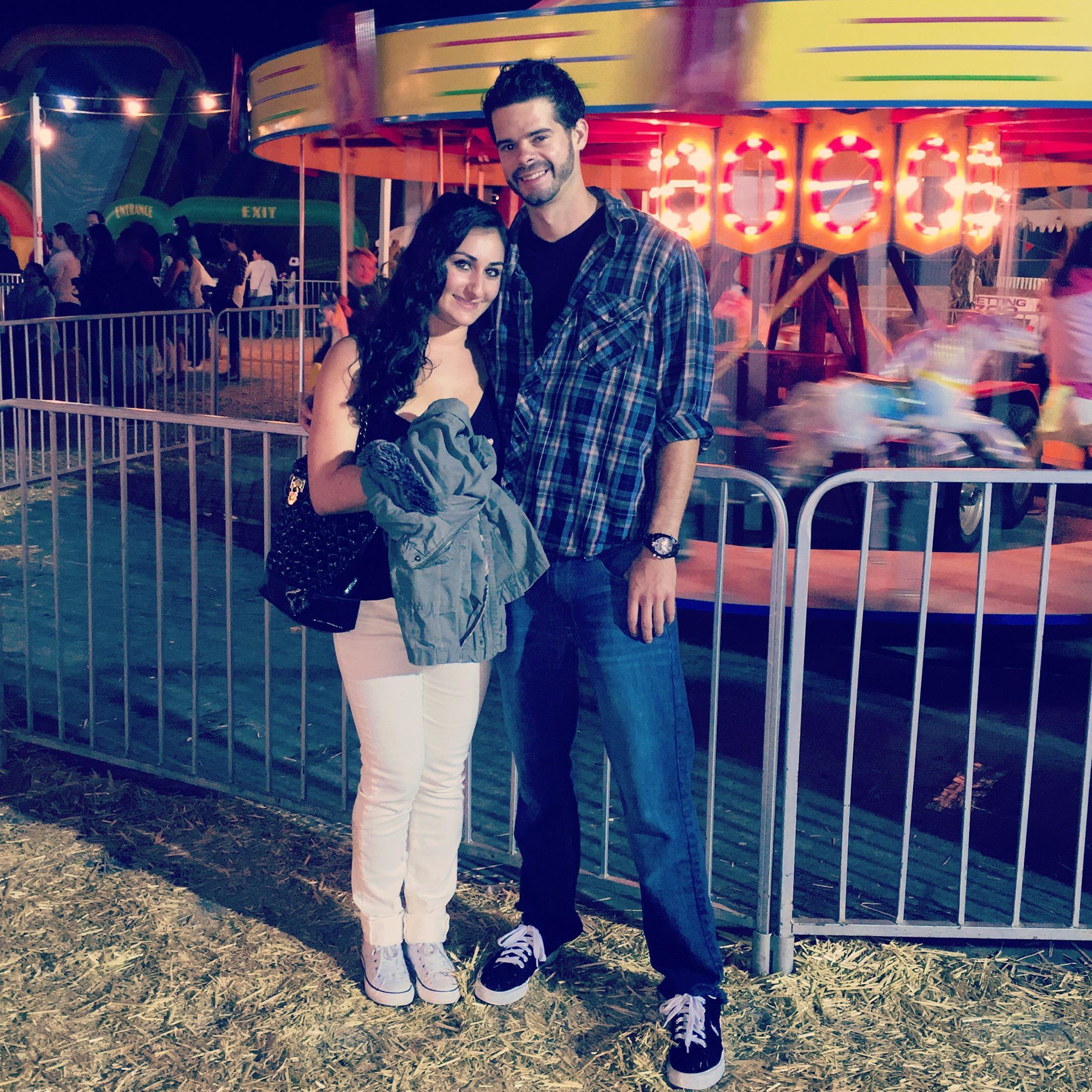 When we first started dating in fall 2014. This was at a pumpkin patch.