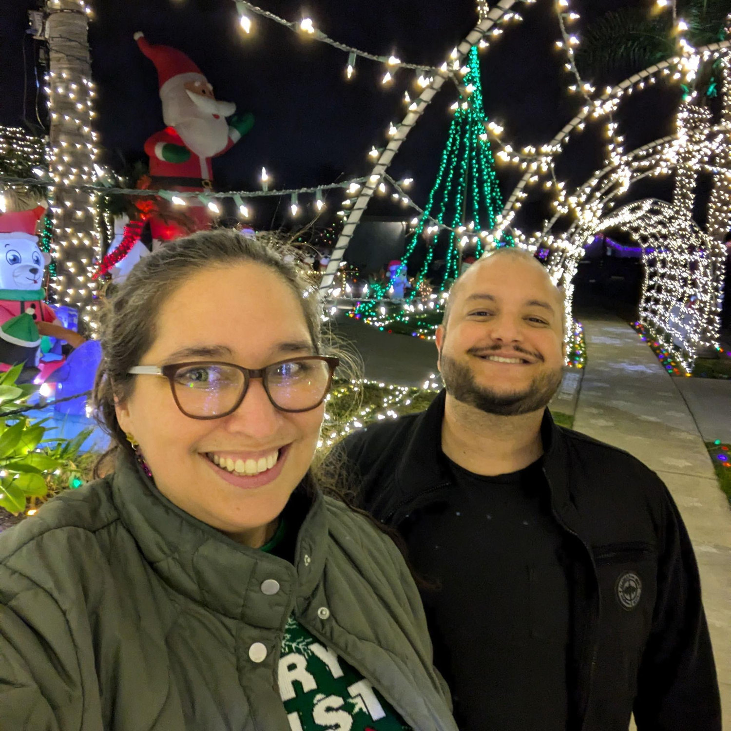 Like the tunnel of love but with Christmas lights.