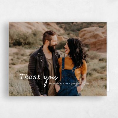 White Boho Wedding Thank You - Aurora Portrait
