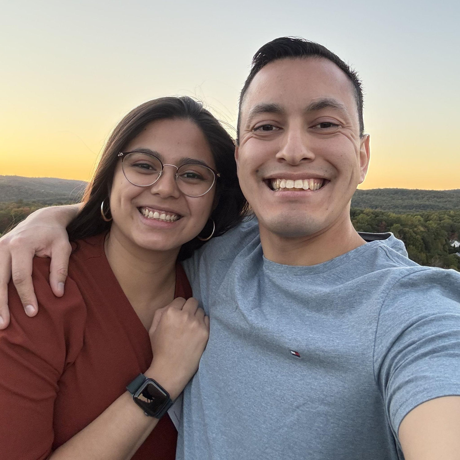 The day of our engagement, I was able to get a tour on ramapo and show her a sunset over the hills.