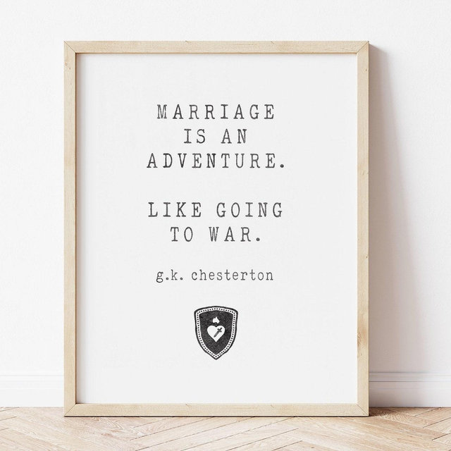 Chesterton Marriage Quote Print: Catholic Home Decor