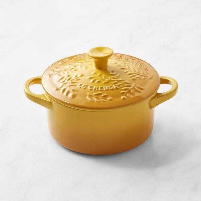 Le Creuset Olive Branch Stoneware Mini Round Cocotte, 24-Oz., Nectar