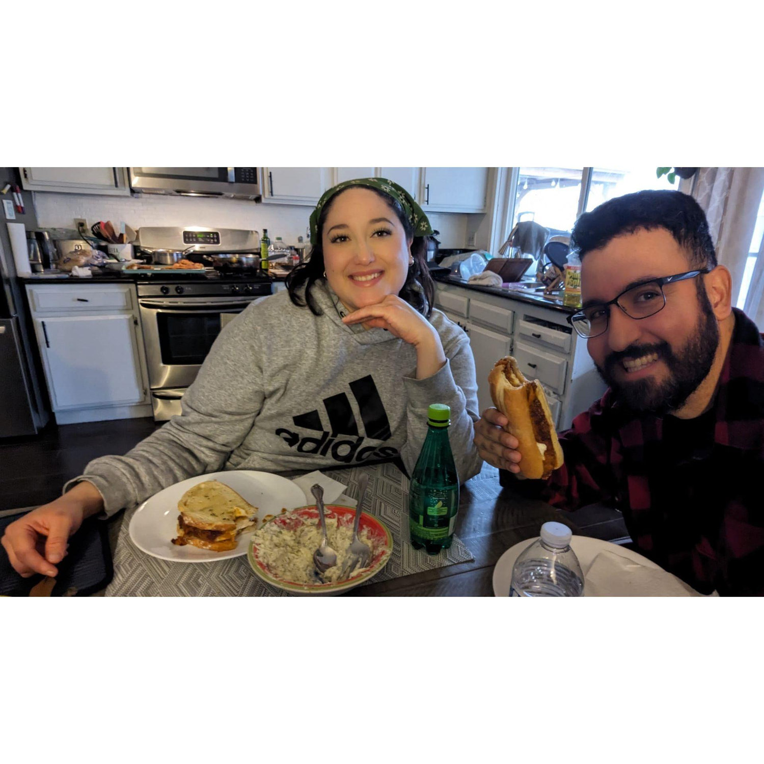 First of many meals that he helped cook.