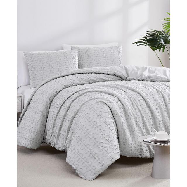 Southshore Fine Linens Dhara 3 Piece Textured Duvet Cover and Sham Set, King/California King