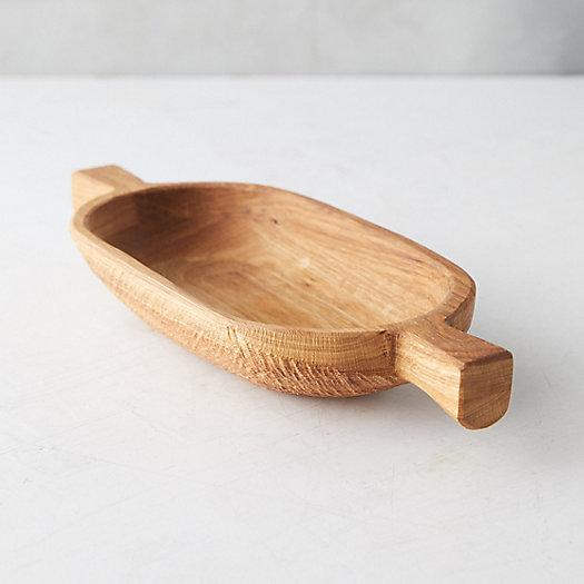 Handled Oak Serving Bowl