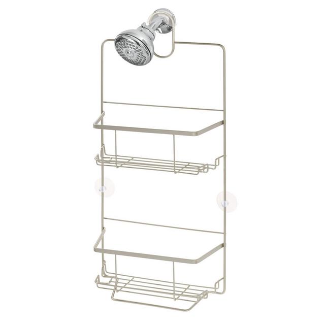 iDESIGN Everett Metal Hanging Shower Caddy Bath Organizer Satin