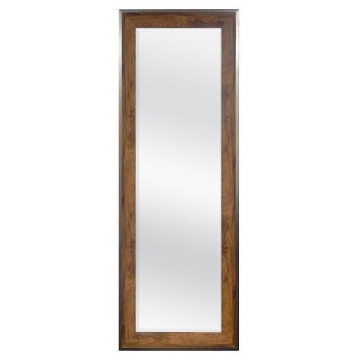Rectangle Leaner Floor Mirror Woodgrain with Metal Foil Edge - Threshold™