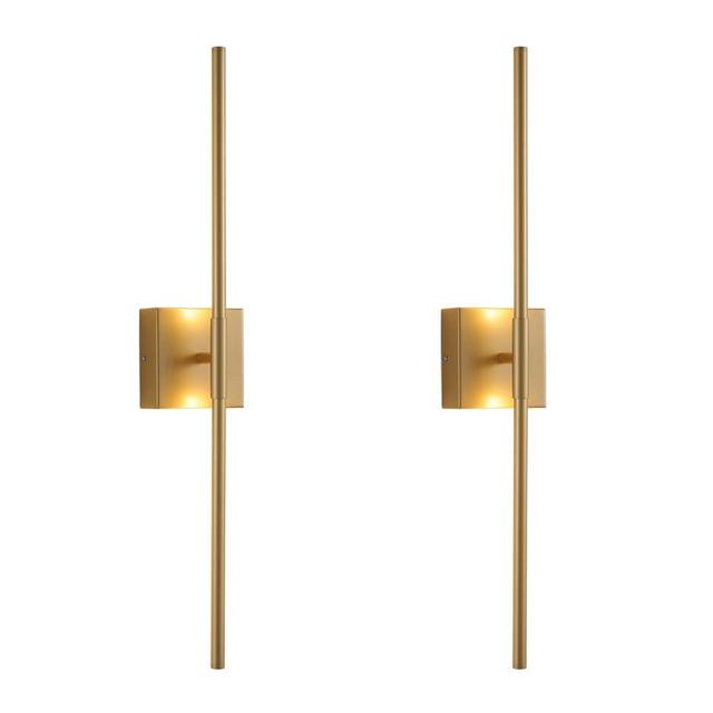 Wall Sconces Set of Two Brushed Gold Wall Light Fixtures Wall Lamp with Led 3000K 12W Sconces Wall Lighting Wall Lights Sconces Wall Decor Set of 2 Gold Wall Sconce Wall Lights for Living Room