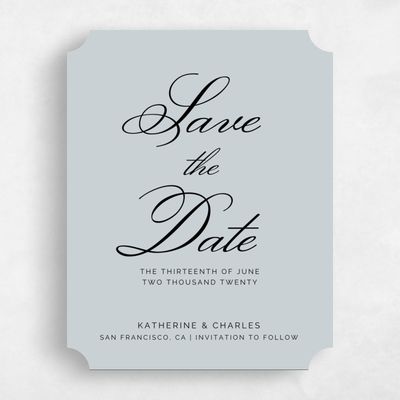 Blue Ticket Wedding Save the Date - Arthur Type
