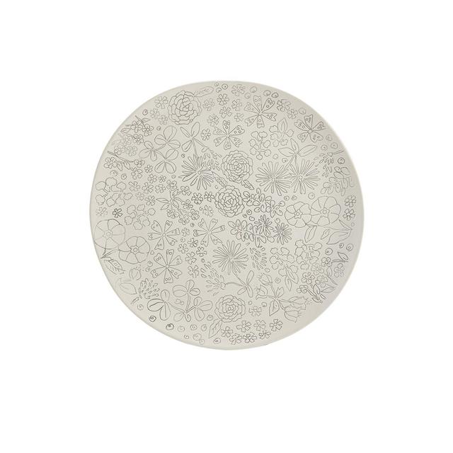 Dorotea Hand Painted Dinner Plate, 10.75-Inch, Set of 4, White/Gray