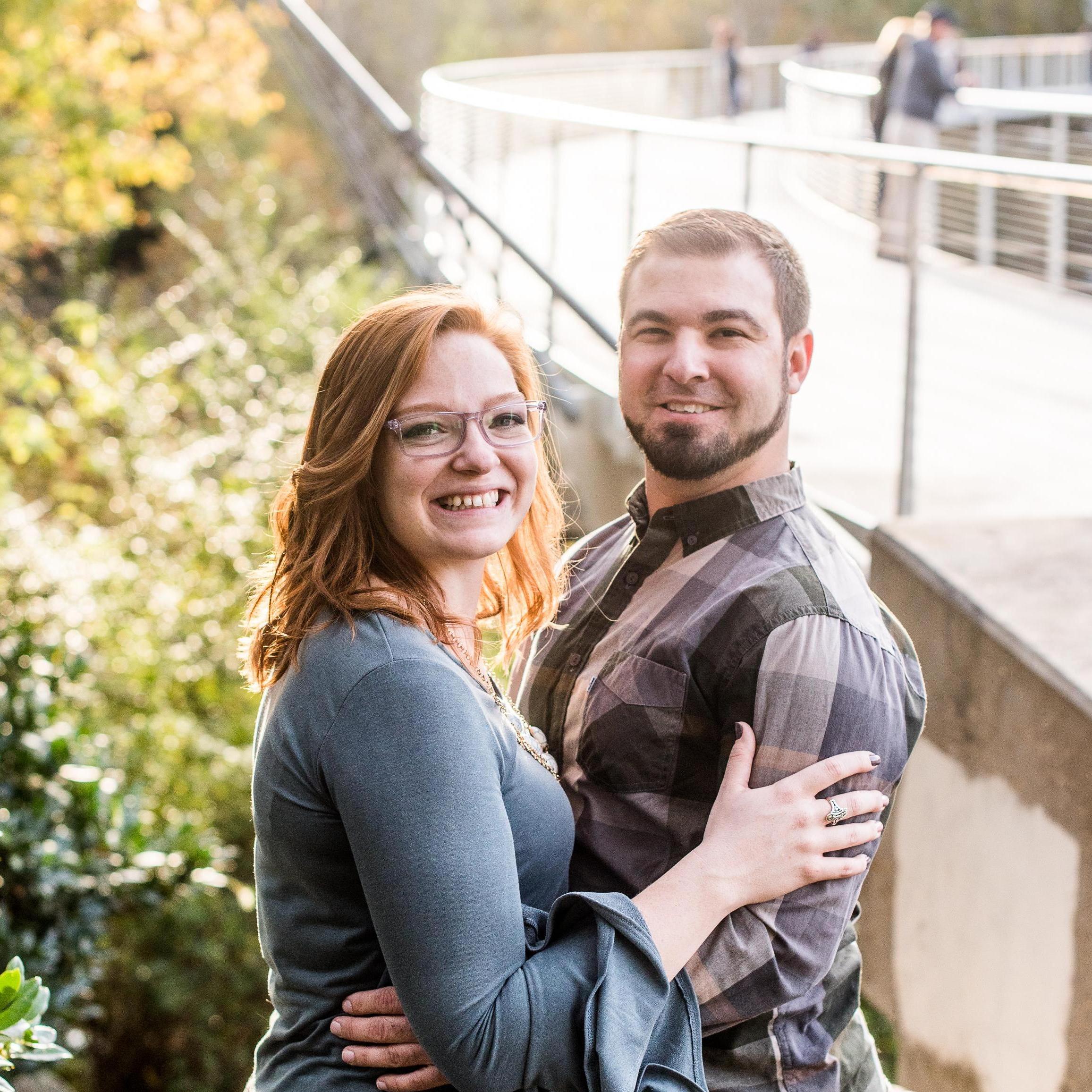 At one of our favorite places- Liberty Bridge in Greenville, SC