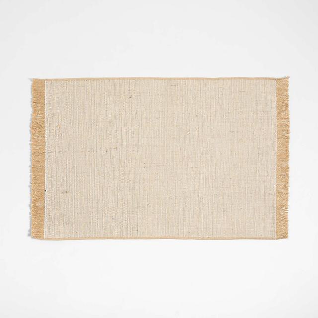 Jute and Organic Cotton Woven Placemat with Fringe Natural by Gaby Dalkin