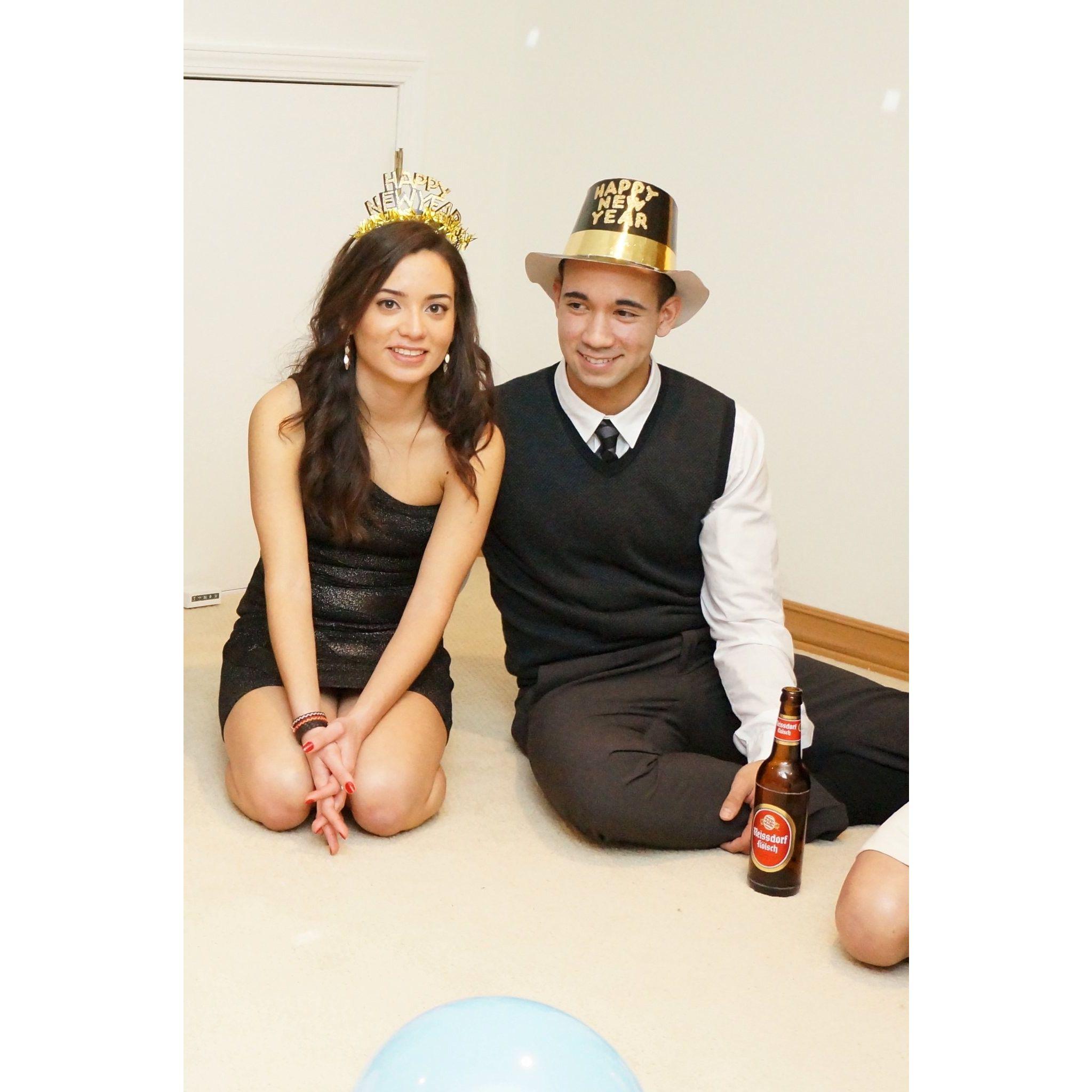 Our first New Years together, one month in! 🥂 - 2012