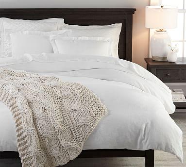 Belgian Flax Linen Duvet Cover, King/Cal. King, White