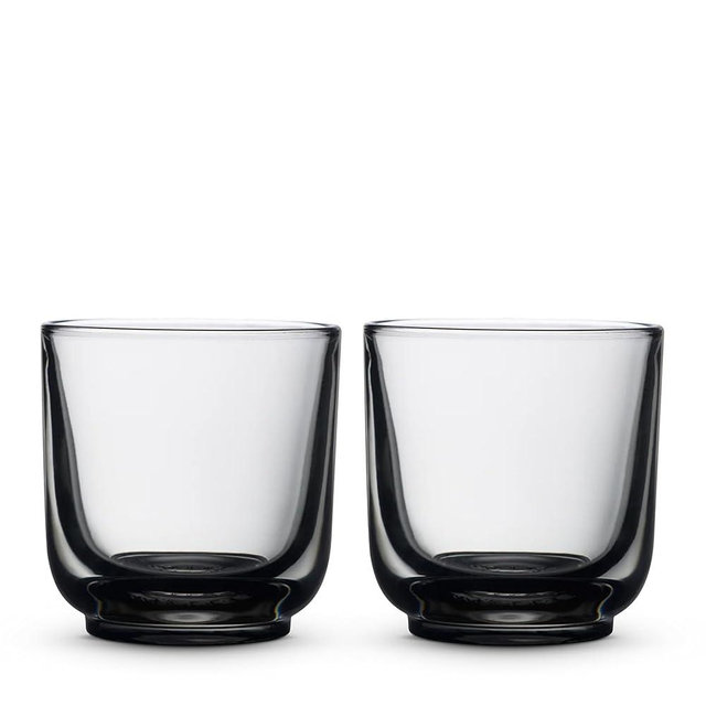 Fellow Pirch Cappuccino Glasses 6.5 oz Artisanal Cups, Set of 2, Dishwasher Safe Coffee Glasses for Milk & Espresso Drinks – Smoke