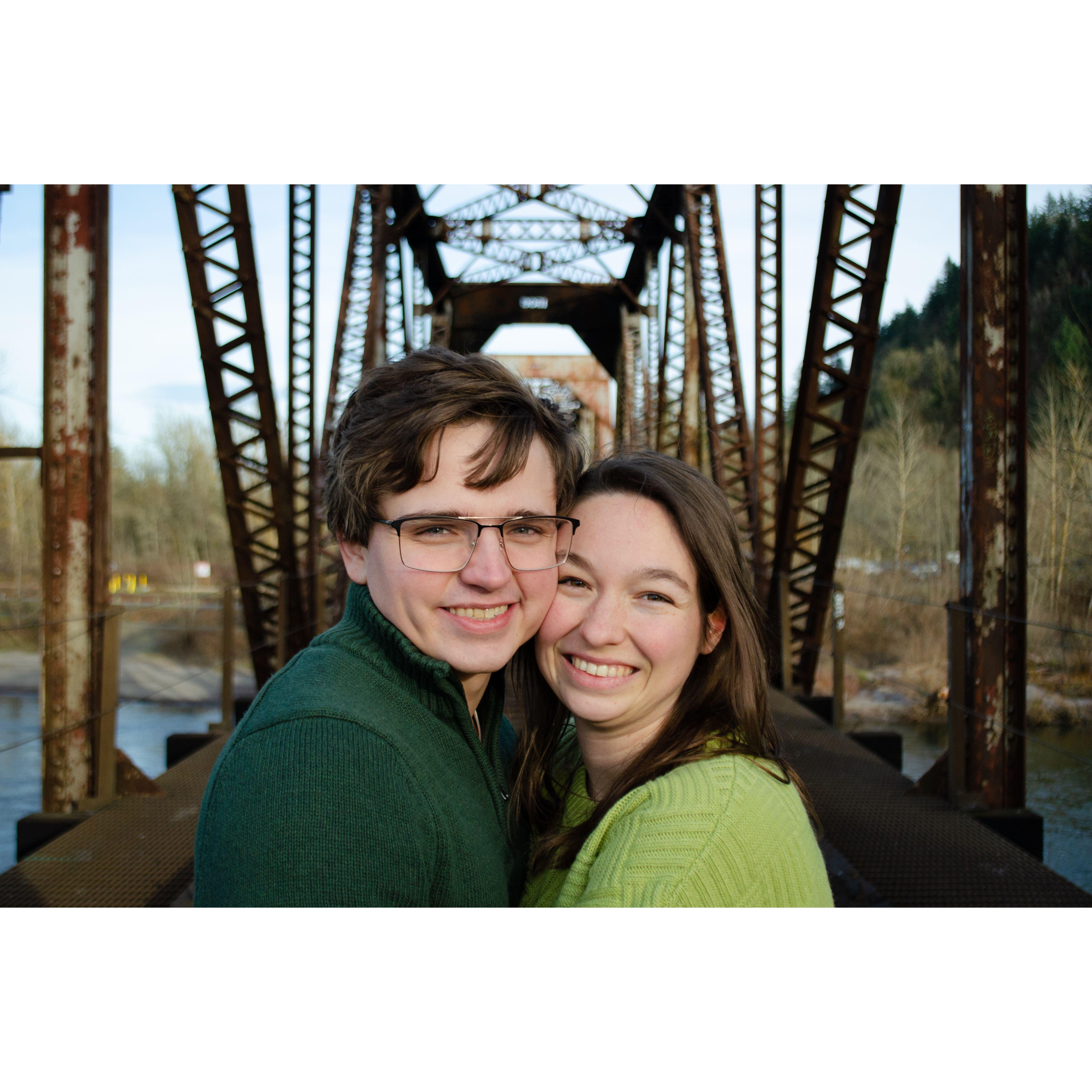Us on a bridge.