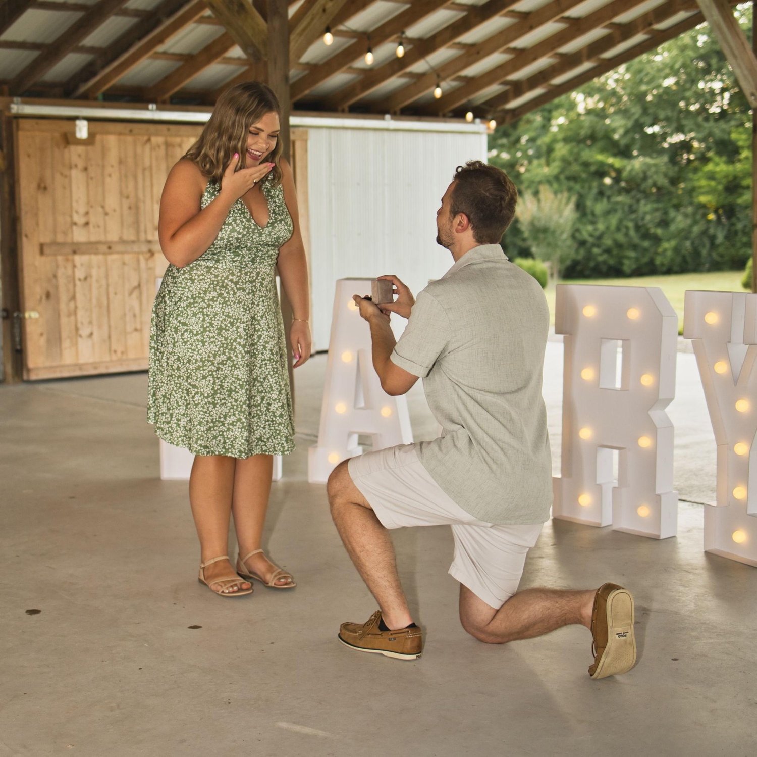 The proposal at Colley Hill Farm in Dandridge Tennessee