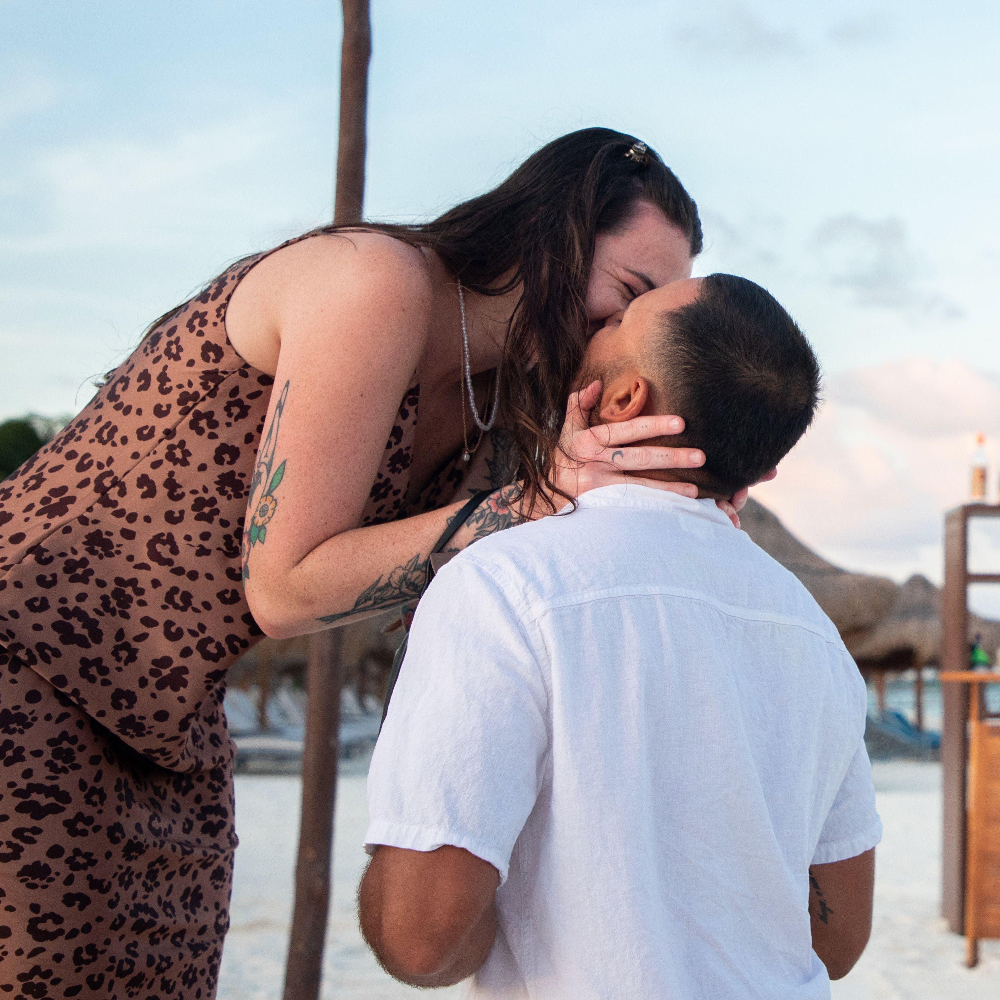 Proposal on the beach in Mexico