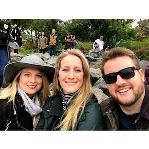 With James' sister Laura in New York. 2018