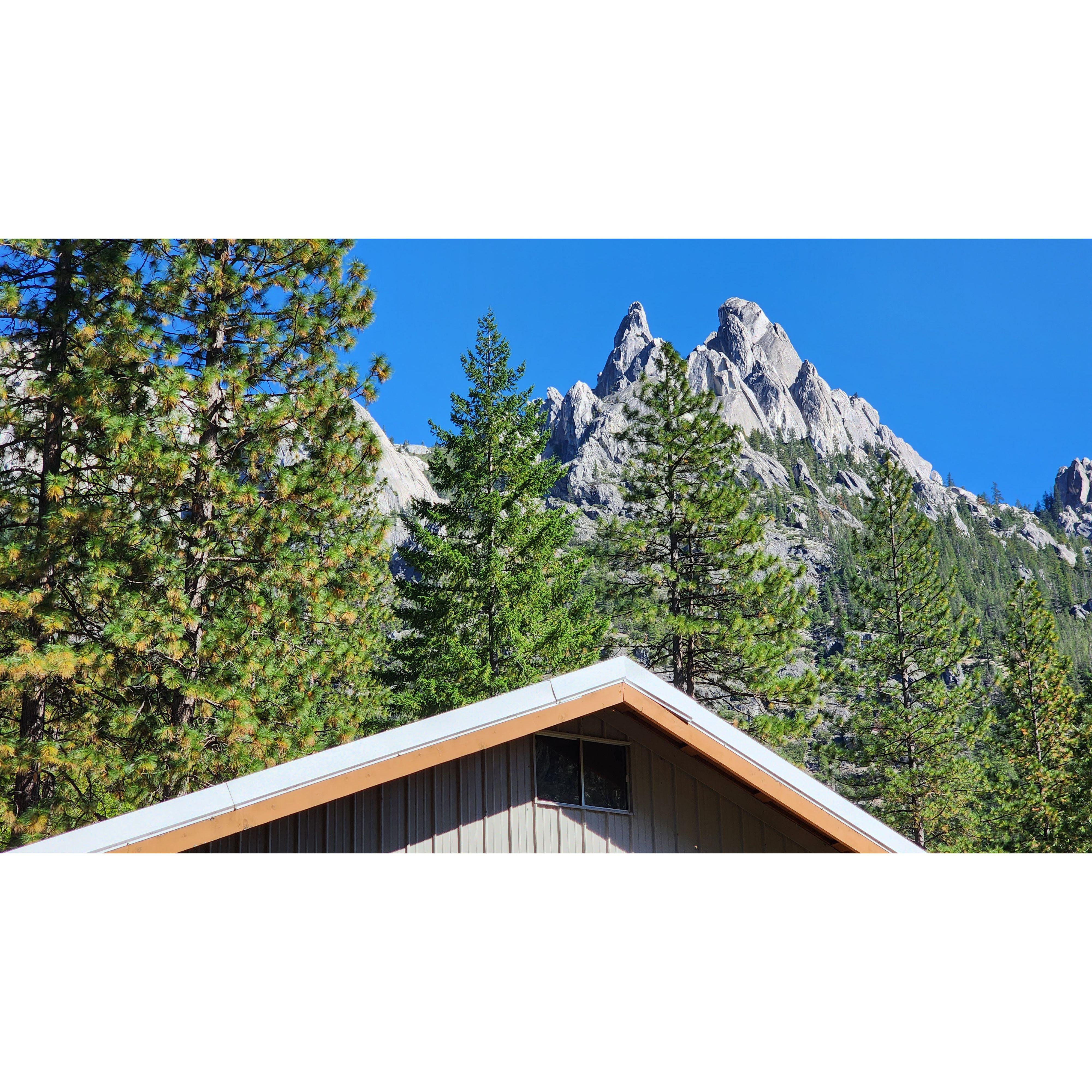 View of the crags from behind our house.