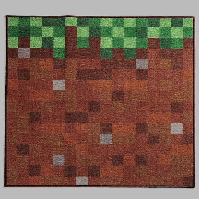 Minecraft 39"x39" Glass Blocks Rug Green