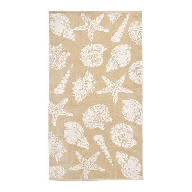 Shell Jacquard Beach Towel, Natural