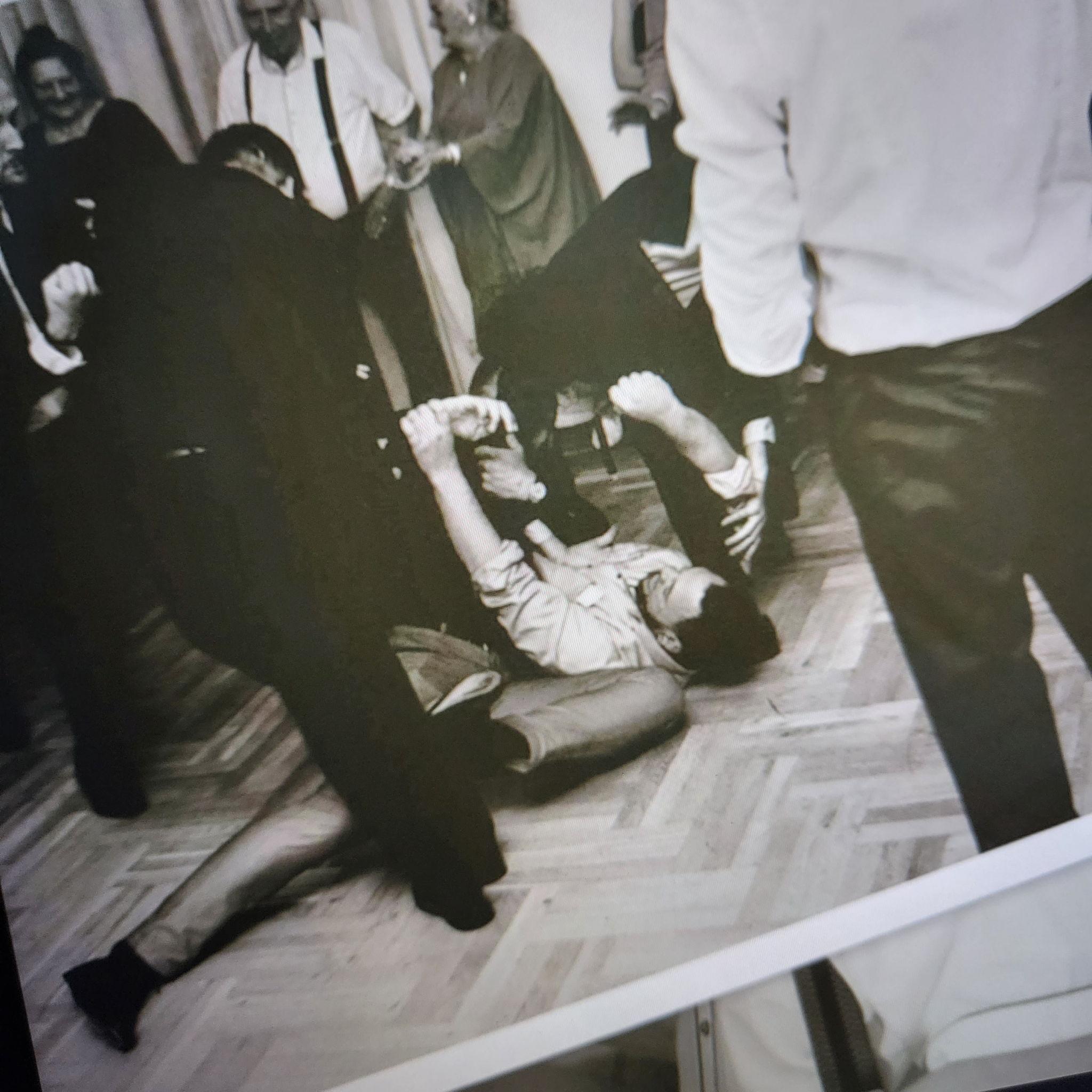 Dakota fighting for the bowtie at our friend's Nati and Michal's wedding in Poland (AKA "the garter toss") May 2022