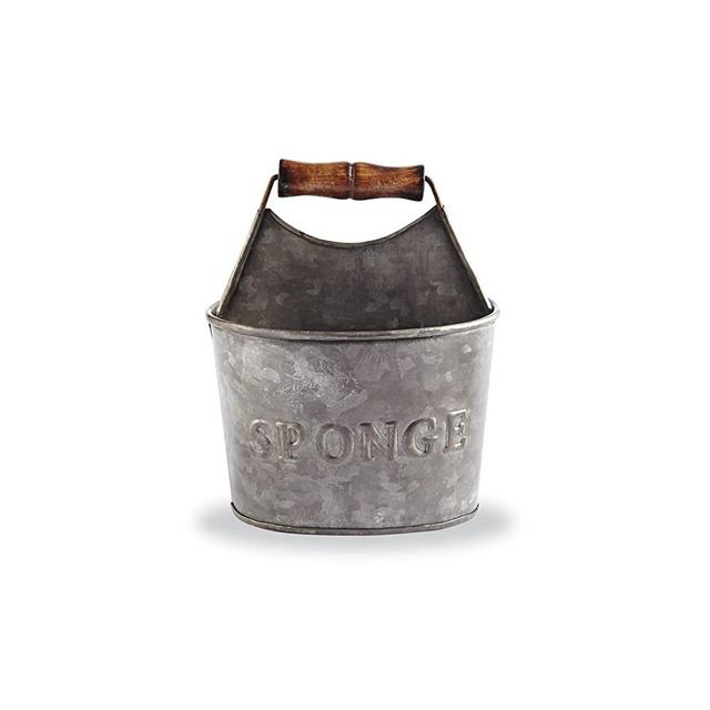 Mud Pie 4265463 Farmhouse Rustic Sponge Holder, 4.4H X 5.9L X 5.2W